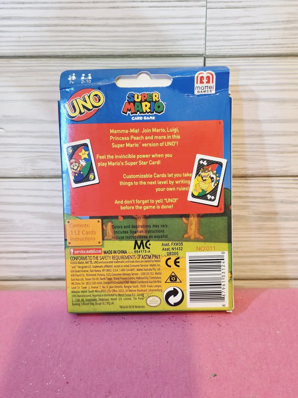 Super Mario Bros Uno Playing Cards